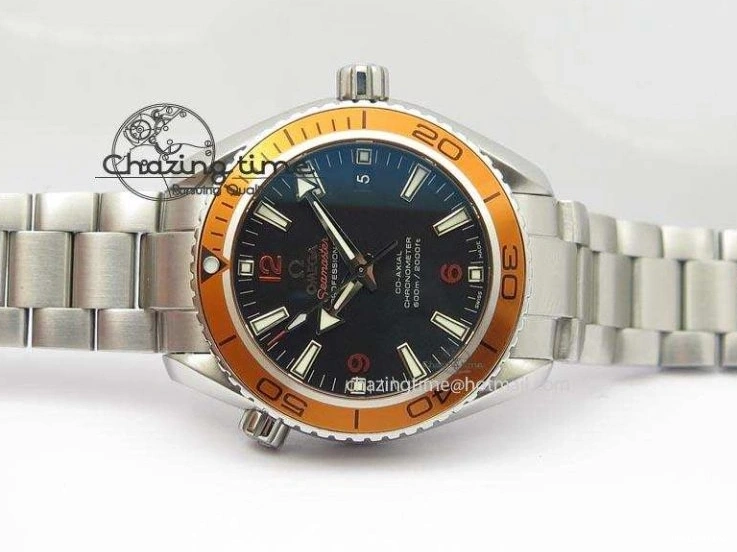 0404 Planet Ocean SS Bp Maker 45mm Orange Bezel On SS Bracelet A DailyWear 8216